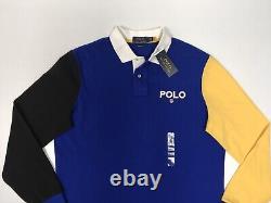 Polo Ralph Lauren VTG Retro Colorblocked 1967 Stadium Flag Rugby Mesh Polo Shirt