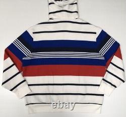 Polo Ralph Lauren VTG Retro Colorblocked Striped Full Zip Fleece Hoodie Jacket