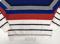 Polo Ralph Lauren VTG Retro Colorblocked Striped Full Zip Fleece Hoodie Jacket