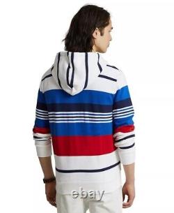 Polo Ralph Lauren VTG Retro Colorblocked Striped Full Zip Fleece Hoodie Jacket