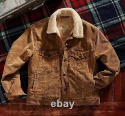 Polo Ralph Lauren VTG Retro Corduroy Sherpa Shearling Fleece Line Trucker Jacket