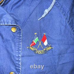 Polo Ralph Lauren Vintage 1988 Cross Flag Anorak Hooded Jacket Stadium rare M