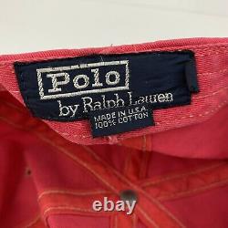 Polo Ralph Lauren Vintage 1990's CP RL-93 Faded Red/Pink Baseball Cap Size Small