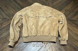 Polo Ralph Lauren Vintage 90's Country Suede Leather Military Bomber Jacket