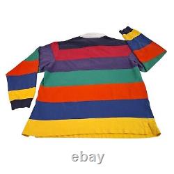 Polo Ralph Lauren Vintage 90s Rainbow Rugby Shirt Mens Large Colorblock L/S