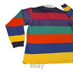 Polo Ralph Lauren Vintage 90s Rainbow Rugby Shirt Mens Large Colorblock L/S
