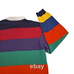 Polo Ralph Lauren Vintage 90s Rainbow Rugby Shirt Mens Large Colorblock L/S