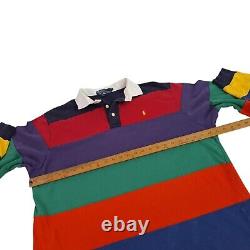 Polo Ralph Lauren Vintage 90s Rainbow Rugby Shirt Mens Large Colorblock L/S