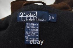 Polo Ralph Lauren Vintage Brown Suede Leather Lined Newsboy Jacket Coat Medium