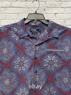 Polo Ralph Lauren Vintage Camp Shirt Men's Size XL Multicolor Paisley Button-Up