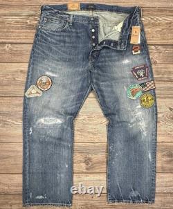 Polo Ralph Lauren Vintage Classic Distressed Patchwork Jeans Patches SZ 38X30