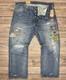 Polo Ralph Lauren Vintage Classic Distressed Patchwork Jeans Patches Sz 38x30