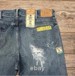 Polo Ralph Lauren Vintage Classic Distressed Patchwork Jeans Patches SZ 38X30