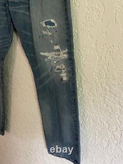Polo Ralph Lauren Vintage Classic Fit Distressed Denim Jeans 36 x 34