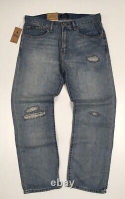 Polo Ralph Lauren Vintage Distressed Repaired Stitched Relaxed Straight Jeans 31