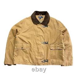 Polo Ralph Lauren Vintage Duck Canvas Fireman Buckle Chore Jacket Cord Collar XL