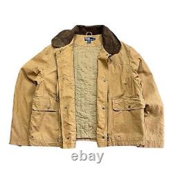 Polo Ralph Lauren Vintage Duck Canvas Fireman Buckle Chore Jacket Cord Collar XL