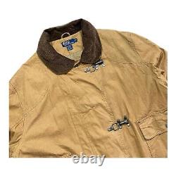 Polo Ralph Lauren Vintage Duck Canvas Fireman Buckle Chore Jacket Cord Collar XL