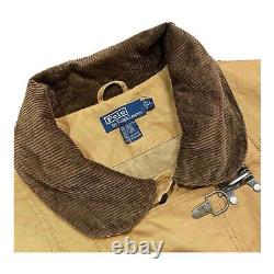 Polo Ralph Lauren Vintage Duck Canvas Fireman Buckle Chore Jacket Cord Collar XL