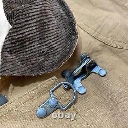 Polo Ralph Lauren Vintage Duck Canvas Fireman Buckle Chore Jacket Cord Collar XL