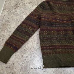 Polo Ralph Lauren Vintage Fair Isle Lambswool Merino Cardigan Sweater XL Knit