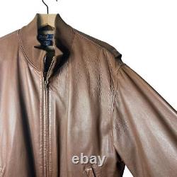 Polo Ralph Lauren Vintage Genuine Leather Jacket Brown Medium