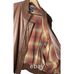 Polo Ralph Lauren Vintage Genuine Leather Jacket Brown Medium
