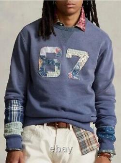 Polo Ralph Lauren Vintage Inspired Patchwork Fleece Sweatshirt 2XL, XL, L, M