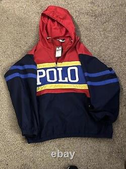 Polo Ralph Lauren Vintage L Stadium Popover Pullover Jacket Pwing 1992 Sportsman