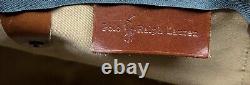 Polo Ralph Lauren Vintage Leather Duffel Plaid Blackwatch Travel Bag 21 Duffle