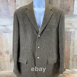 Polo Ralph Lauren Vintage Mens Jacket Cashmere Plaid 44 L Made In Italy