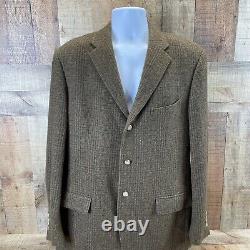 Polo Ralph Lauren Vintage Mens Jacket Cashmere Plaid 44 L Made In Italy