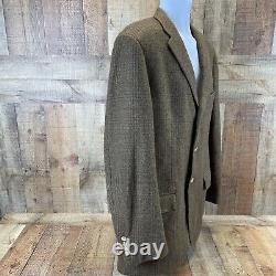 Polo Ralph Lauren Vintage Mens Jacket Cashmere Plaid 44 L Made In Italy