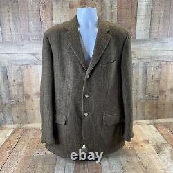 Polo Ralph Lauren Vintage Mens Jacket Cashmere Plaid 44 L Made In Italy