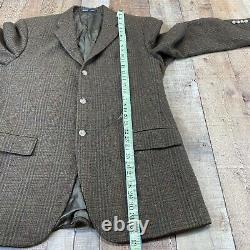 Polo Ralph Lauren Vintage Mens Jacket Cashmere Plaid 44 L Made In Italy