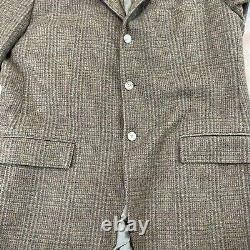 Polo Ralph Lauren Vintage Mens Jacket Cashmere Plaid 44 L Made In Italy