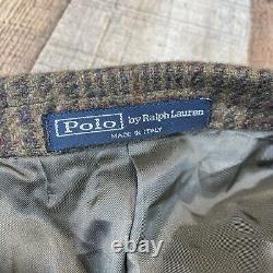 Polo Ralph Lauren Vintage Mens Jacket Cashmere Plaid 44 L Made In Italy