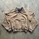 Polo Ralph Lauren Vintage Plaid Lined Brown Suede Leather Bomber Jacket Men's L