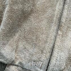 Polo Ralph Lauren Vintage Plaid Lined Brown Suede Leather Bomber Jacket Men's L