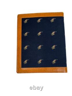 Polo Ralph Lauren Vintage Planner 6 Ring Leather/Blue Canvas with Flesh Ponies