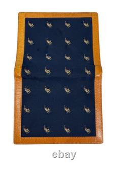 Polo Ralph Lauren Vintage Planner 6 Ring Leather/Blue Canvas with Flesh Ponies