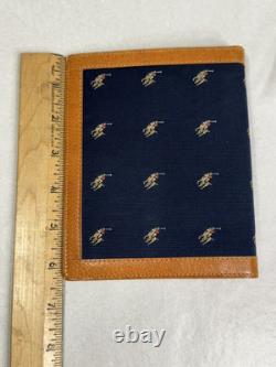 Polo Ralph Lauren Vintage Planner 6 Ring Leather/Blue Canvas with Flesh Ponies