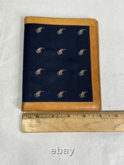Polo Ralph Lauren Vintage Planner 6 Ring Leather/Blue Canvas with Flesh Ponies