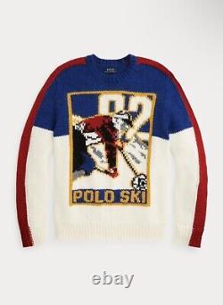 Polo Ralph Lauren Vintage Snowbeach Stadium P Wing Bear 1992 Ski Sweater Large