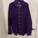 Polo Ralph Lauren Vintage Suede Button Shirt Purple Dress Up Rare Xxl Size 18