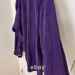 Polo Ralph Lauren Vintage Suede Button Shirt Purple Dress Up Rare XXL Size 18