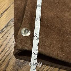 Polo Ralph Lauren Vintage Suede Trucker Jacket Boxy Cropped Fit Size XL Brown