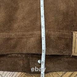 Polo Ralph Lauren Vintage Suede Trucker Jacket Boxy Cropped Fit Size XL Brown