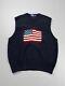 Polo Ralph Lauren Vintage Sweater Vest American Flag Big Logo Mens Xl