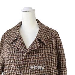 Polo Ralph Lauren Vintage Tweed Check Plaid Houndstooth Coat Oversized Size 10